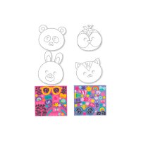 I AM CREATIVE Masken 4220.1 Tieremit Stickers, 18tlg.