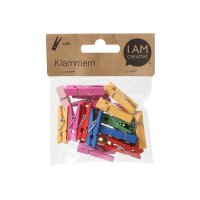 I AM CREATIVE Holzklammern 1301.18 bunt, 35x8mm, 20...