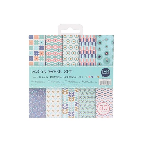 I AM CREATIVE Design Paper Set I 4087.487 50 feuilles, pastel
