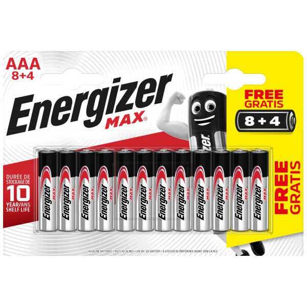 ENERGIZER Pile E303340900 Max, AAA/LR03, 12 pi&egrave;ces