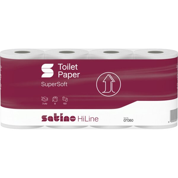 SATINO Papier toilette HiLine 071360 150 Coupons, 8 rouleau