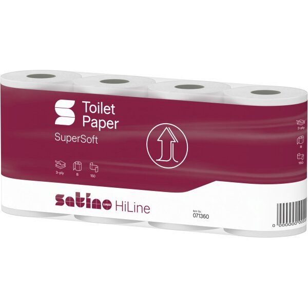 SATINO Papier toilette HiLine 071360 150 Coupons, 8 rouleau