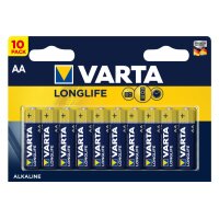 VARTA Pile 4106101461 Longlife, AA/LR06, 10 pièces