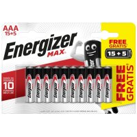 ENERGIZER Batterie Max E303349400 AAA/LR03, 15 + 5 Stk.