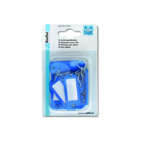 RIEFFEL SWITZERLAND Schlüssel-Anhänger A20967 blau 10 Stück
