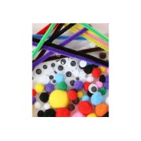 I AM CREATIVE Chenille & Pomponset 4023.06 bunt