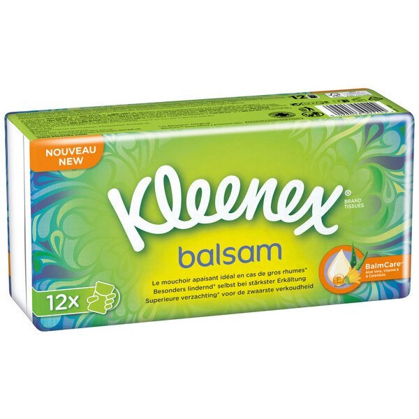 KLEENEX Mouchoirs en papier Balsam 18593 4 pli 12 pcs.