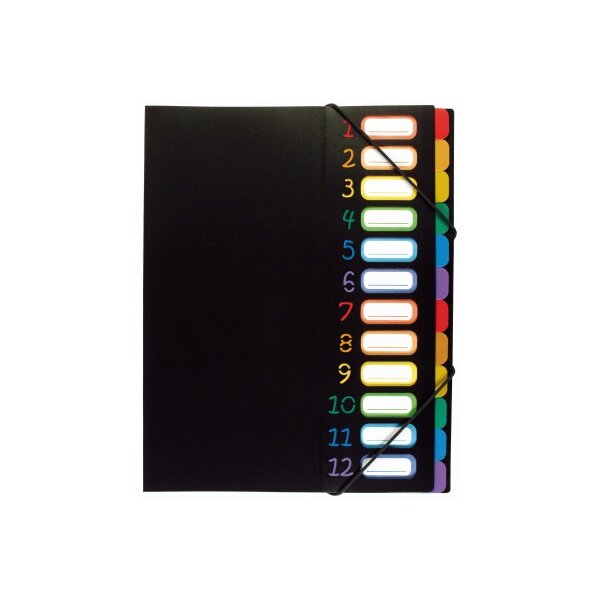 VIQUEL Pultmappe A4 118967 A4 1-12 schwarz/bunt