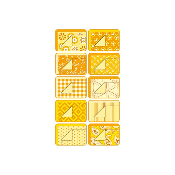 FOLIA Bloc de papier Basic 46149 &agrave;motifs, jaune, 30 pcs.
