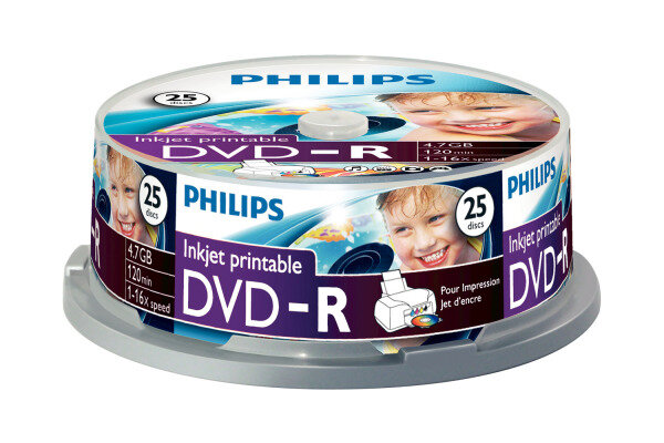 PHILIPS DVD-R DM4I6B25F 00 25er Spindel bedruckbar