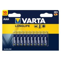 VARTA Batterie 4103101461 Longlife, AAA/LR03, 10 Stück