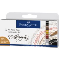 FABER-CASTELL Pitt Artist Pen Set 167506 ass., 6 Stück