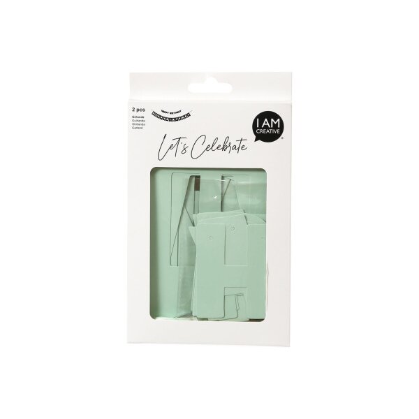 I AM CREATIVE Guirlande Fanion,HBD, ,2m 6010.963 2 pcs. Menthe