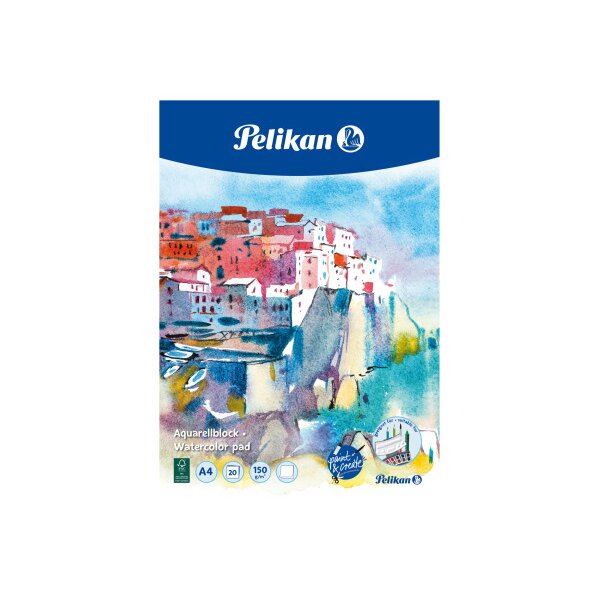 PELIKAN Bloc à laquarelle A4 236812 30x21cm, 20 feuilles