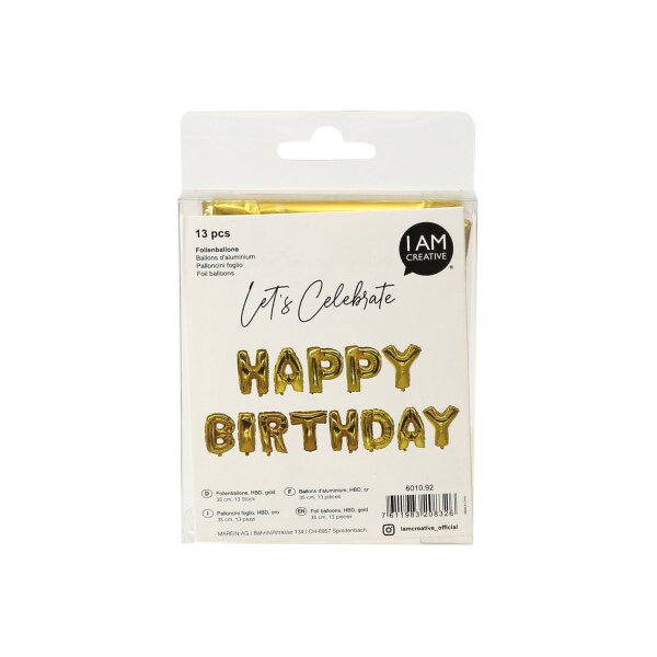 I AM CREATIVE Ballon aluminium HBD 35cm 6010.92 or