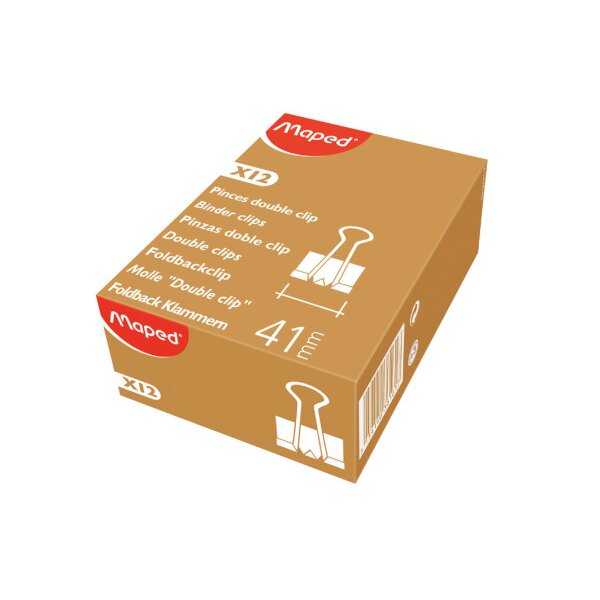 MAPED Pinces double clip 300070 41mm noir 12 pcs.