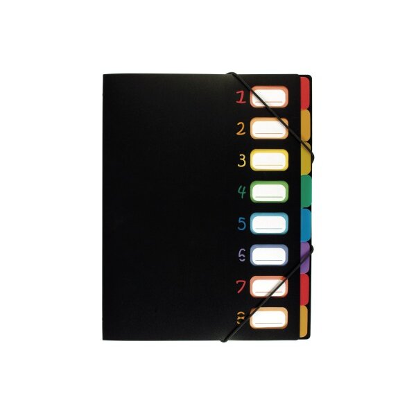 VIQUEL Pultmappe A4 998667 A4 1-8 schwarz/bunt