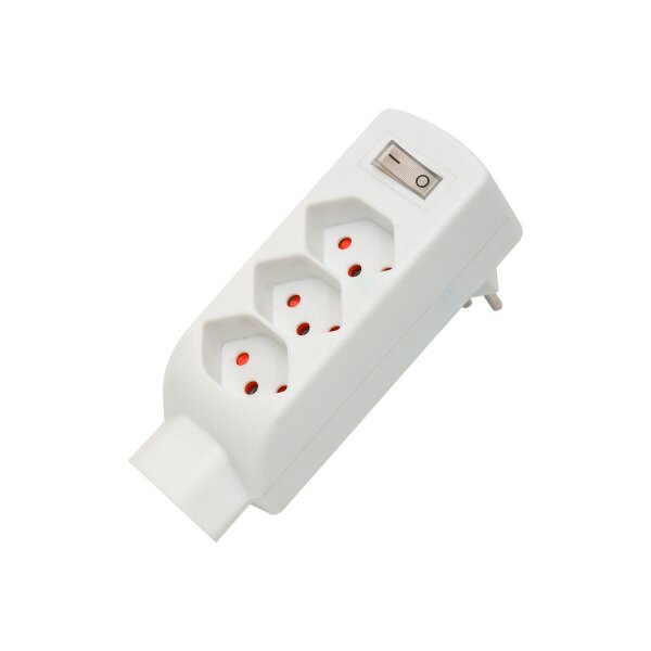 S-ELECTRO Abzweigstecker 85.595.WS weiss, 4xT13, vertikal
