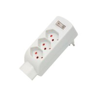 S-ELECTRO Abzweigstecker 85.595.WS weiss, 4xT13, vertikal