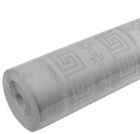 PROnappe Nappe en papier damassé, (l)1,18 x (L)25 m, blanc