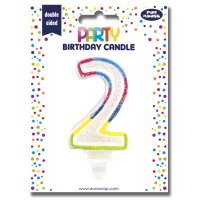 Clairefontaine Zahlenkerze "Glitter", Ziffer: 2