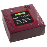 PROnappe Serviette de table jetable, 380 x 380 mm, bordeaux