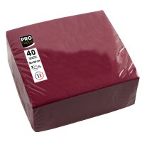 PROnappe Serviette de table jetable, 380 x 380 mm, bordeaux
