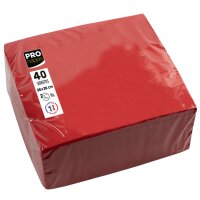PROnappe Serviette de table jetable, 380 x 380 mm, rouge