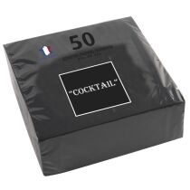 PROnappe Cocktail-Servietten, 200 x 200 mm, schwarz