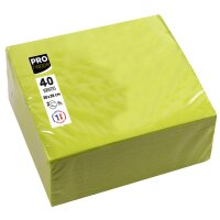 PROnappe Serviette de table jetable, 380 x 380 mm, vert kiwi