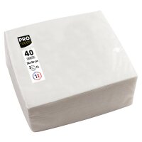 PROnappe Serviette de table jetable, 380 x 380 mm, blanc