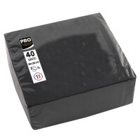 PROnappe Serviette de table jetable, 380 x 380 mm, noir