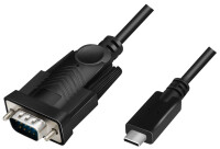 LogiLink USB-C - RS232 Adapterkabel, 1,2 m, schwarz