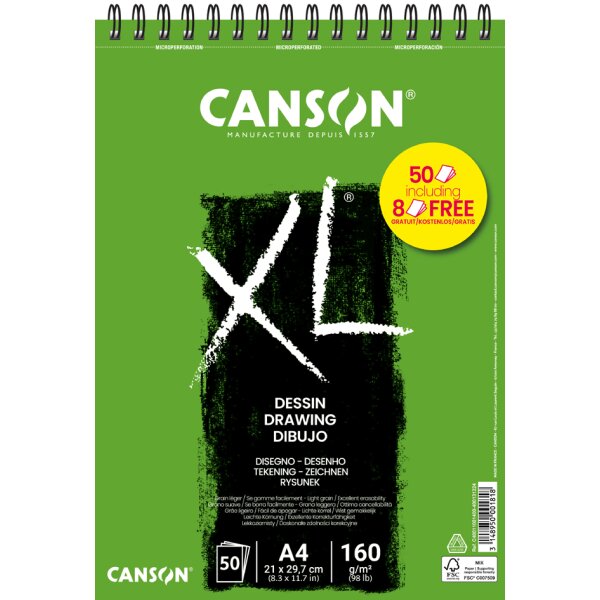 CANSON Bloc croquis et études XL DESSIN Promo, A4