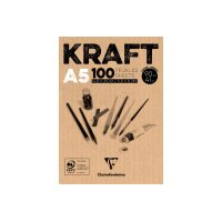 CLAIREFONTAINE Block geleimt A5 96544C Braun 100 Blatt