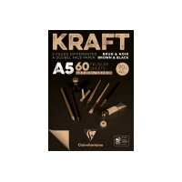 CLAIREFONTAINE Block Kraftpapier A5 975817C Braun/schwarz...