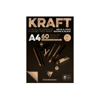 CLAIREFONTAINE Block Kraftpapier A4 975818C Braun/schwarz...