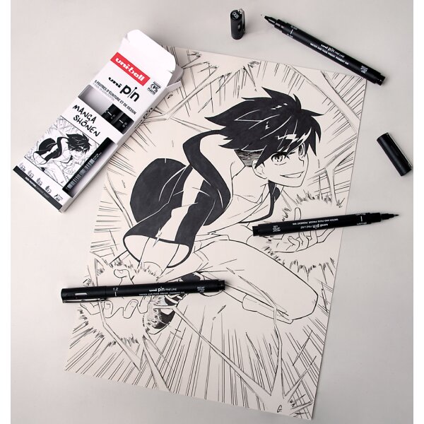 uni-ball Feutre technique PIN Manga Shojo PF, set de 5