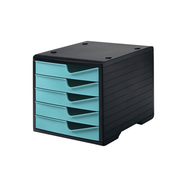 STYRO Styroswingbox 275-8430.529 schwarz/aqua 5 Schubladen