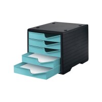 STYRO styroswingbox mit 5 Schubl. 275-8430.5292 aqua/Gehäuse schwarz