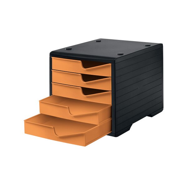 STYRO Styroswingbox 275-8430.419 schwarz/apricot 5 Schubladen