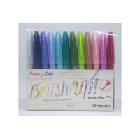 PENTEL Brush Sign Pen SES15C-12P1 12 Farben, Etui