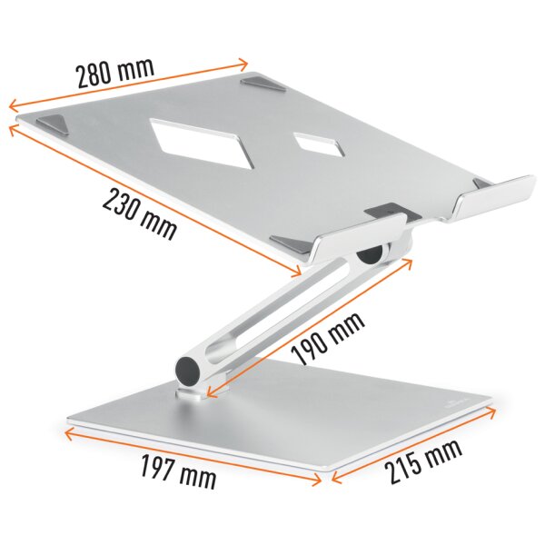 DURABLE Notebook-Ständer RISE, metallic silber