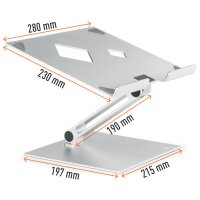 DURABLE Notebook-Ständer RISE, metallic silber