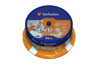VERBATIM DVD-R Spindle 4.7GB 43538 1-16x fullprint 25 Pcs