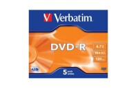 VERBATIM DVD-R Jewel 4.7GB 43519 1-16x 5 Pcs