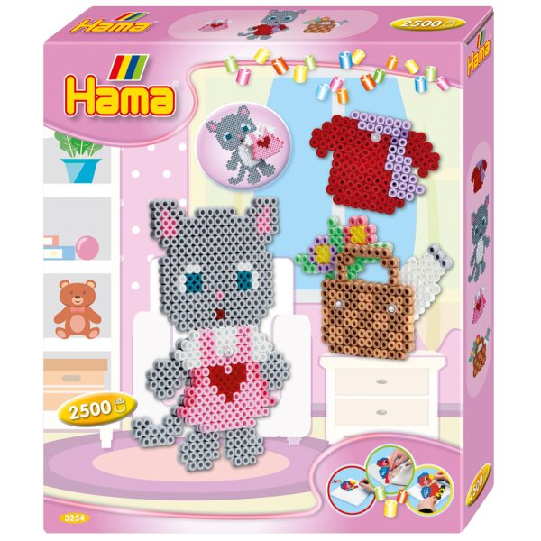 Hama B&uuml;gelperlen midi "Anziehkatze", Geschenkpackung