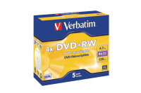 VERBATIM DVD+RW Jewel 4.7GB 43229 1-4x 5 Pcs