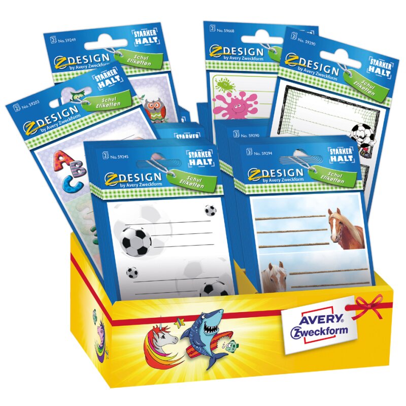 AVERY Zweckform Kinder Sticker Sportwagen – 3D Effekt, 10 Aufkleber, Für Basteln & Dekoration