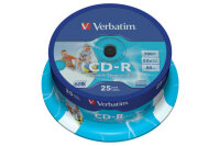 VERBATIM CD-R Spindle 80MIN 700MB 43439 52x fullprint m.L. 25 Pcs